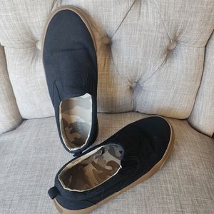 Old Navy black canvas slip-on shoes, size youth 5